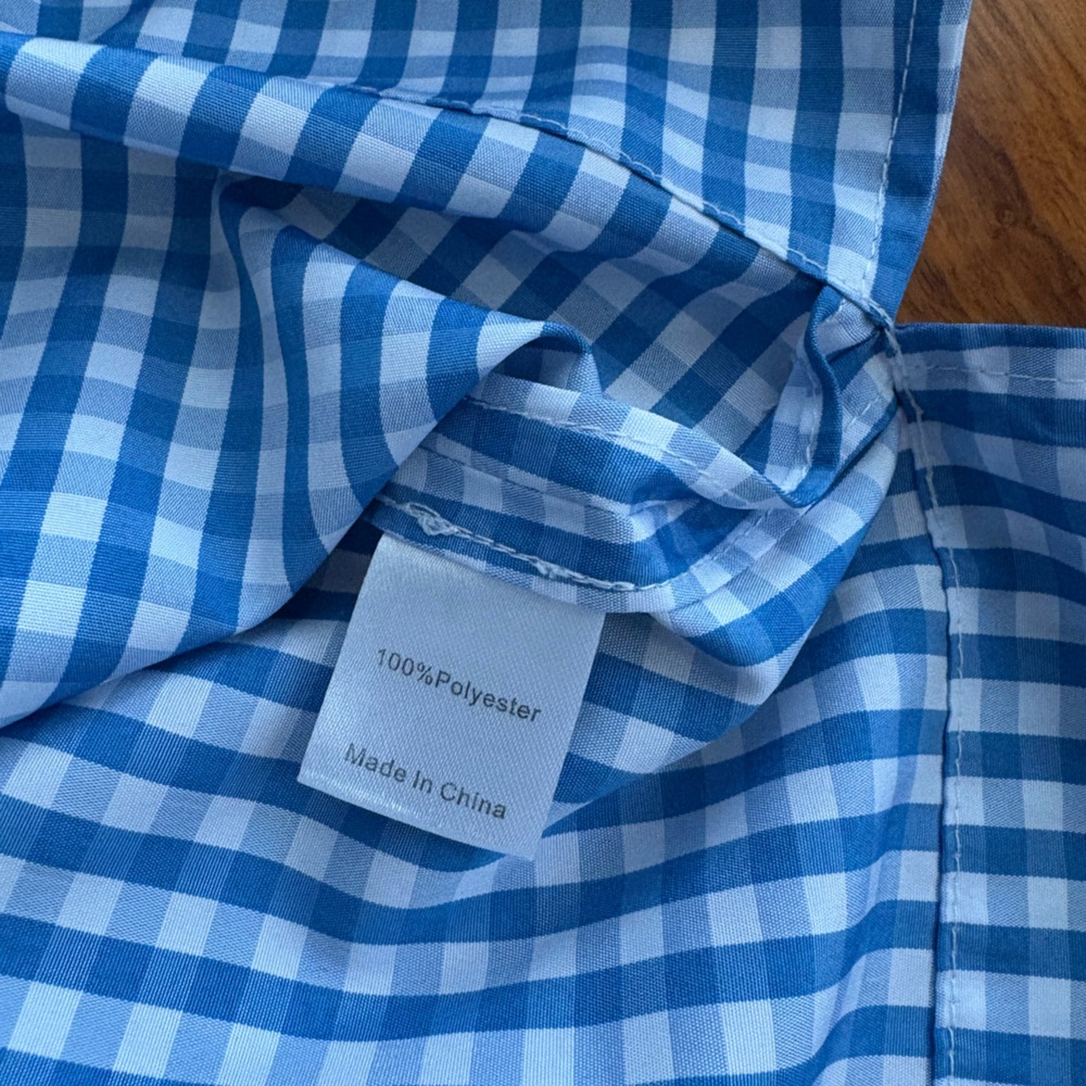 Tuckernuck, Blue & White Gingham Stand Collar Blouse Women’s, ECU - Picture 4 of 14